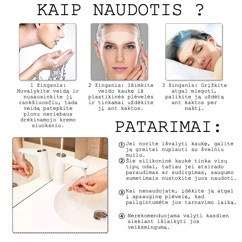 Daugkartinio Naudojimo Silikoninė Kaukė Nuo Raukšlių