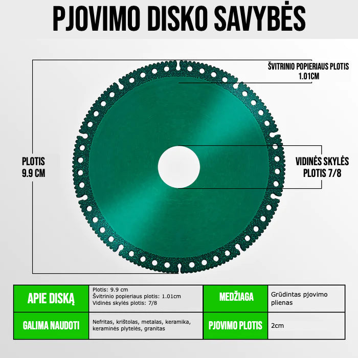 Nesunaikinamas Pjovimo Diskas | Pjaukite Bet Ką Tiksliai Ir Patogiai