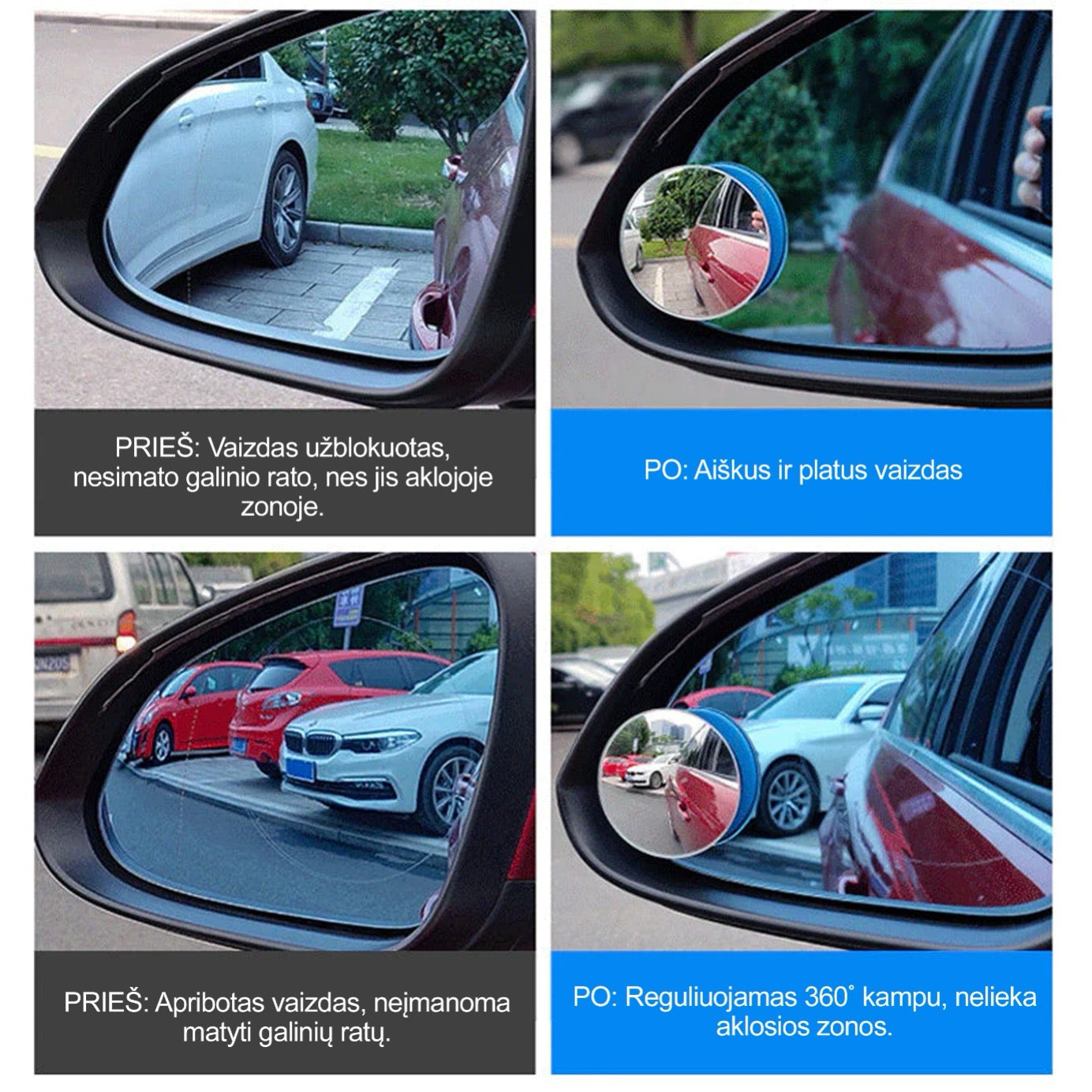 Pagalbinis Atbulinės Eigos Veidrodis | Atsikratykite Aklosios Zonos