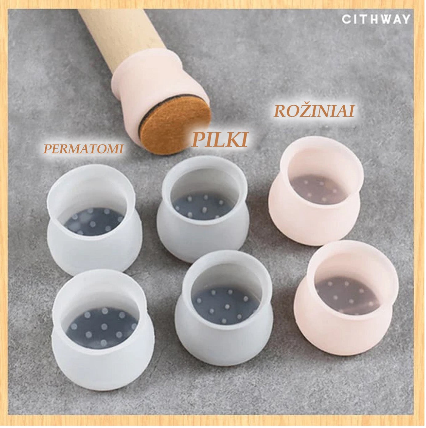 8 VNT. Cithway™ Veltiniai Baldų Kojų Apsauginiai Dangteliai | Baldai Nebebraižys Grindų