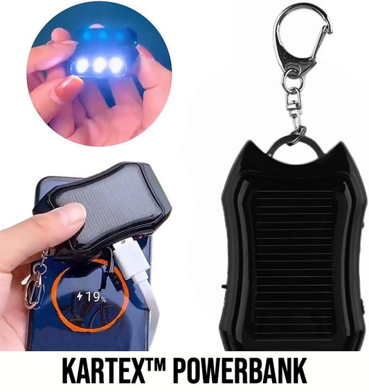 Kartex™ Powerbank | Integruota Saulės Baterija Ir Atsparus Smūgiams