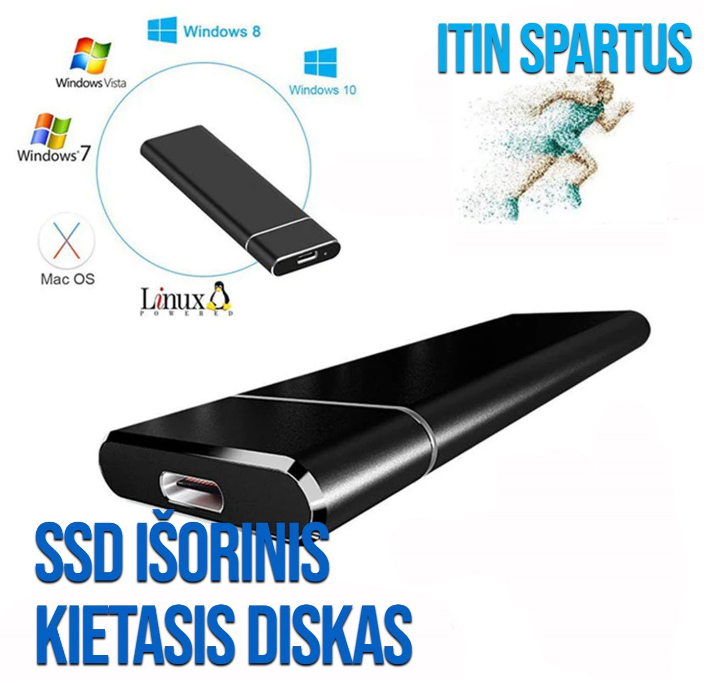 SSD Išorinis Kietasis Diskas | Itin Spartus