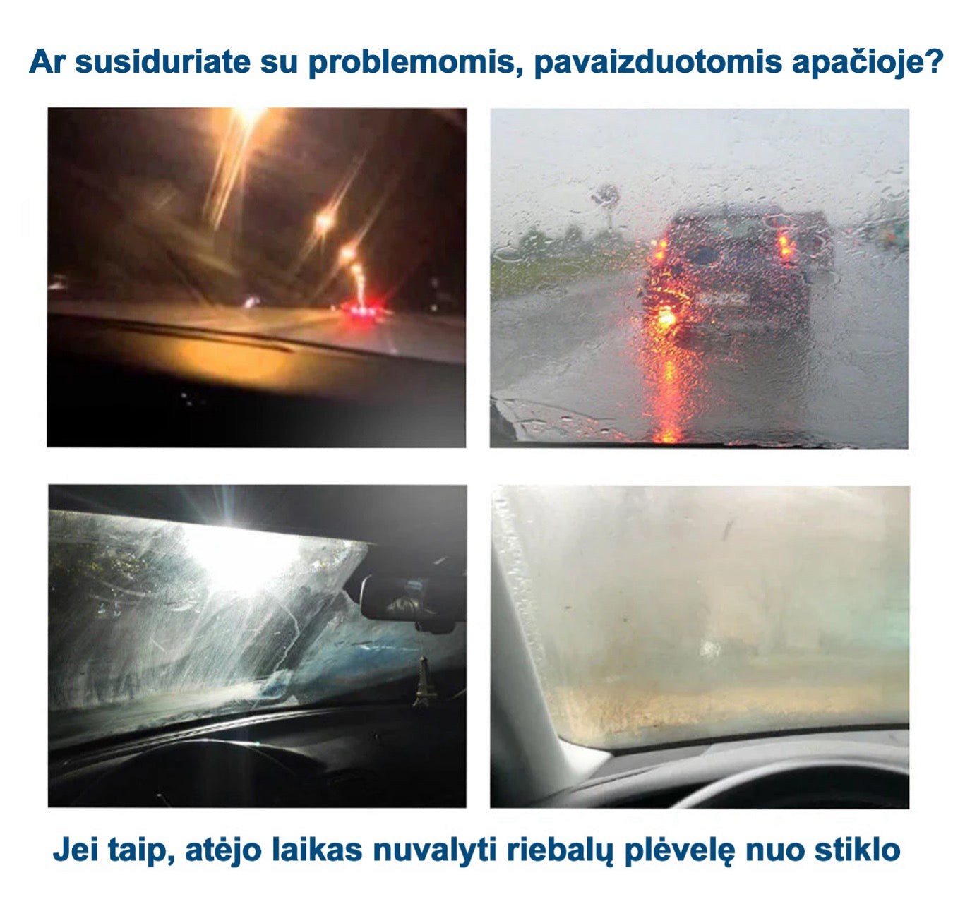 Nešvarumus Nuo Automobilio Stiklo Šalinanti Pasta