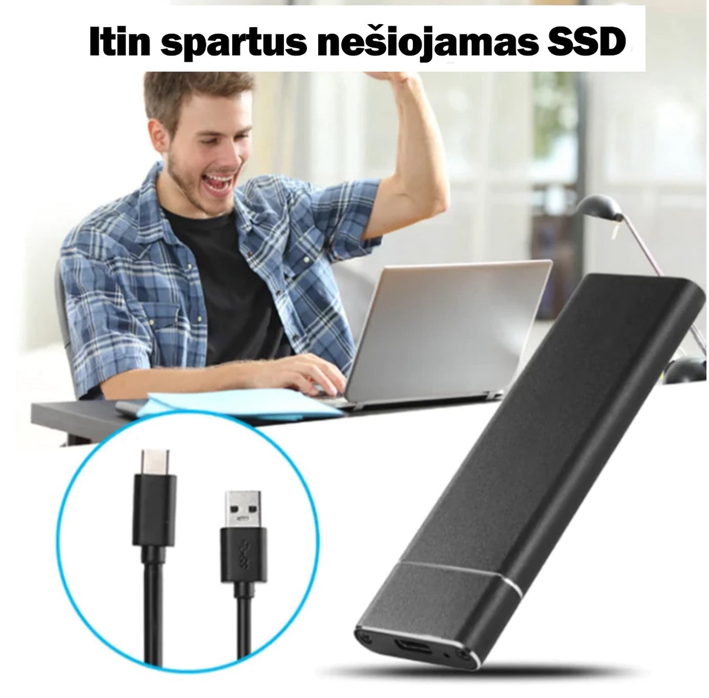 SSD Išorinis Kietasis Diskas | Itin Spartus