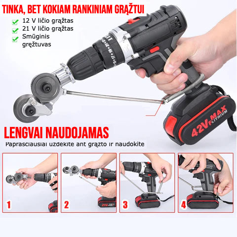 DrillCutPro™ Metalo Pjovimo Adapteris Grąžtui | Patogus Grąžto Adapteris