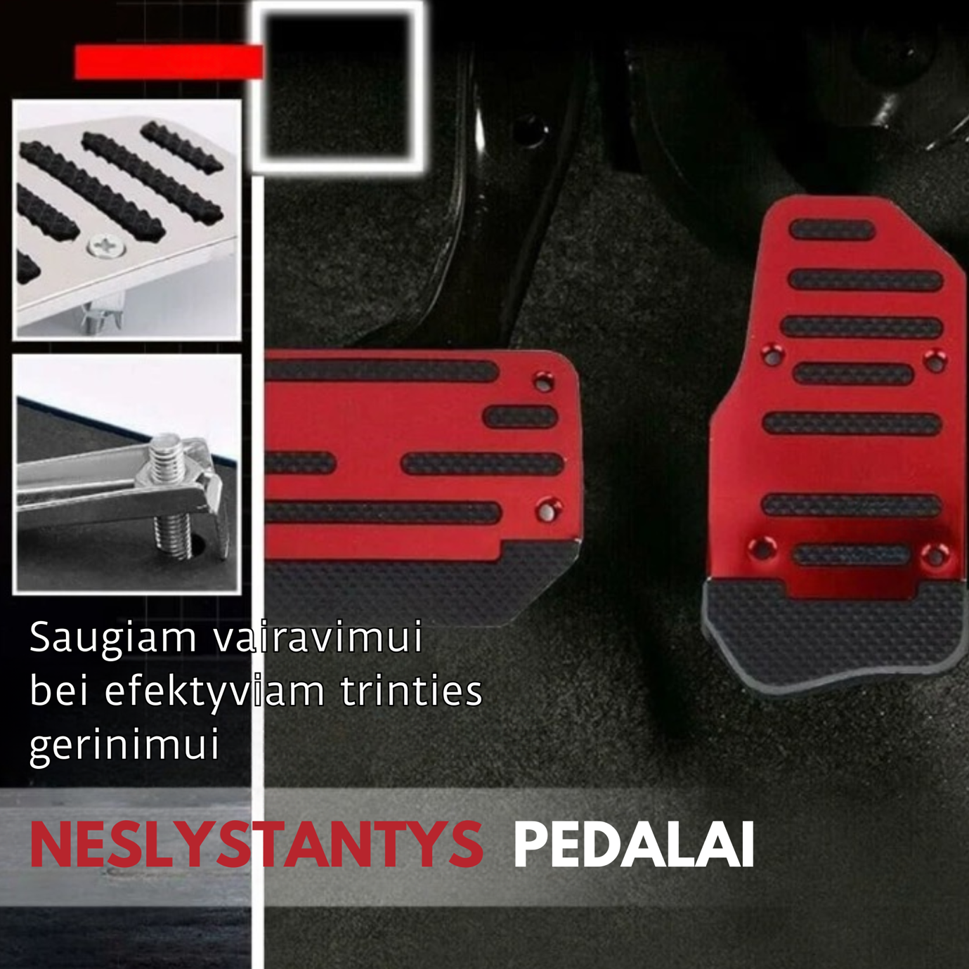 Vroom™ Neslystantys Pedalų Dėklai | Pamodifikuokite Savo Automobilio Išvaizdą