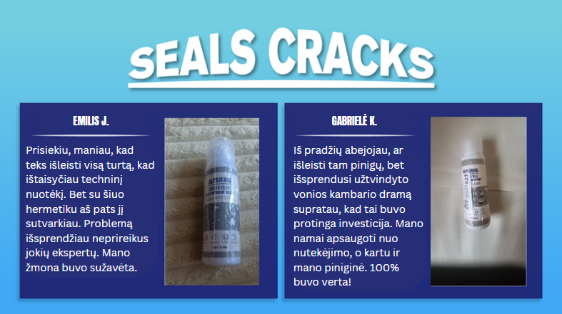 SealsCracks™ Tarpų Sandarinimo Purškalas | Atsparus Vandeniui